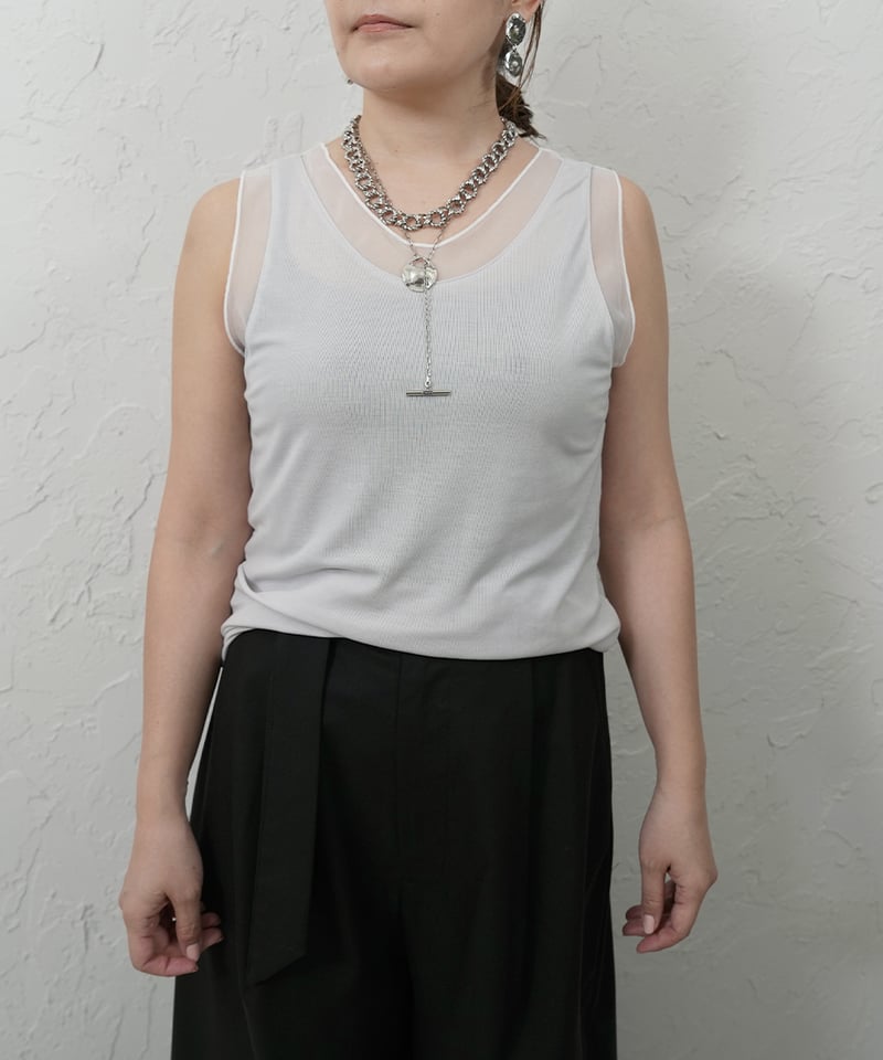 再再販！sheer switching tank | select shop Liren