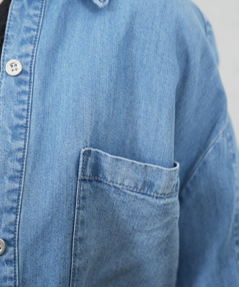 Tencel denim drawstring hem shirt【ラスト1点】 | sele