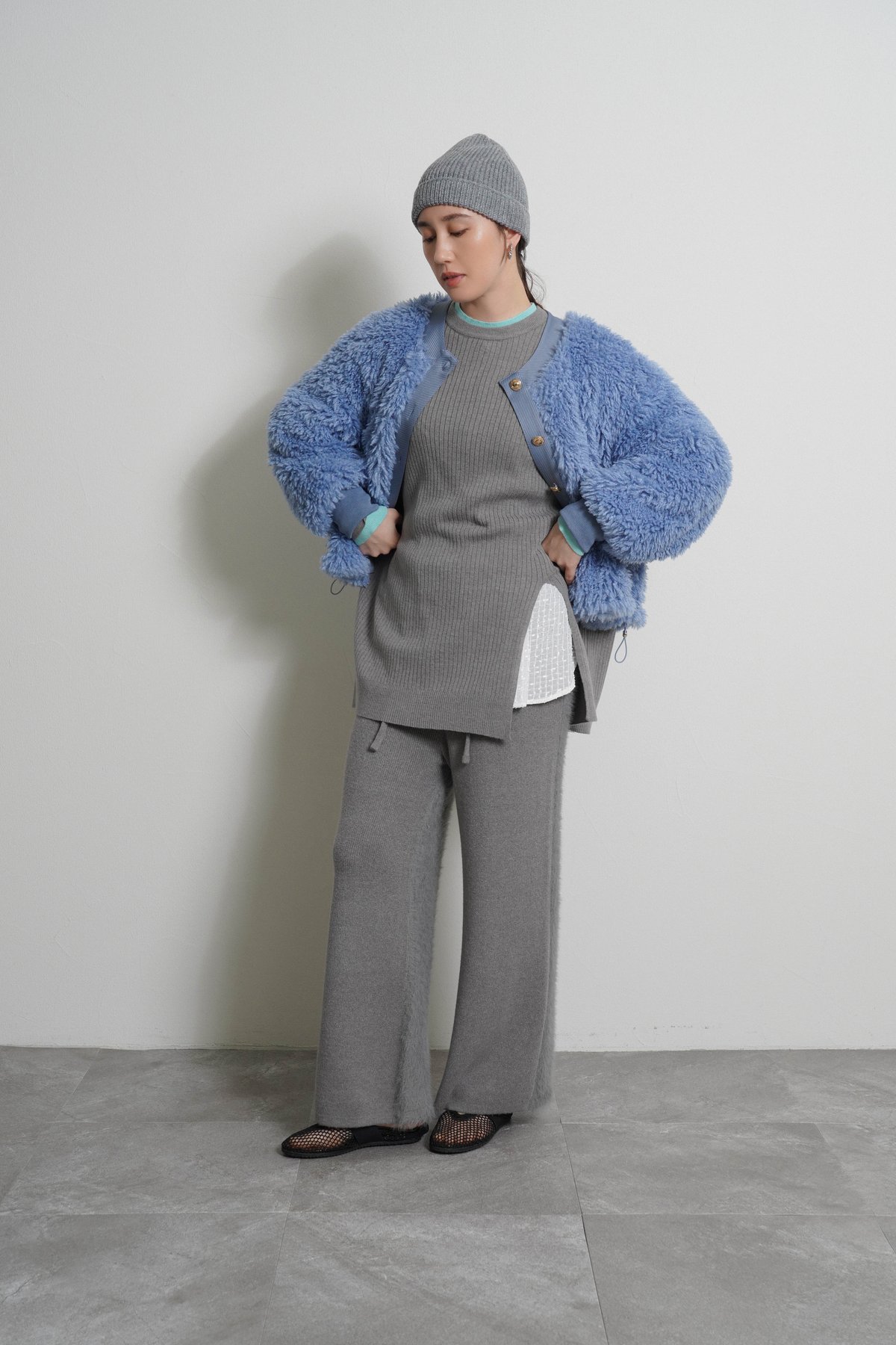 5nami 新品　CYAN TOKYO ウールシャギー ブルゾンジャケット CYAN tokyo】 ご予約 シャギーボアドロストブルゾン | select shop