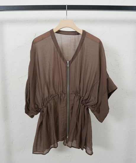 ZIP sheer flare cardigan