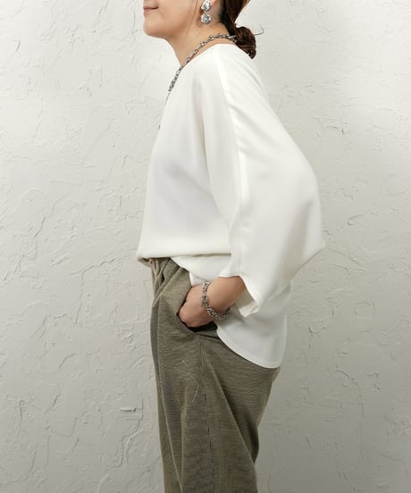 Georgette　poncho　blouse【Charcoalラスト1点】