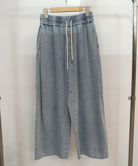 【Liren別注低身長size】　Side tuck linen wide denim pants  ラスト2点❗️