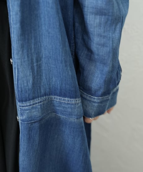 Sheer denim one-piece【blackラスト1点】