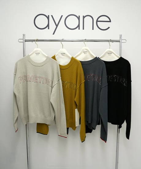 【ayene】　ご予約  ステッチ刺繍ボンディングプルオーバー