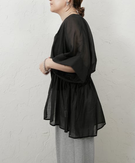 ZIP sheer flare cardigan