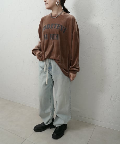 Logo  print velor　TOPS【ラスト1点】