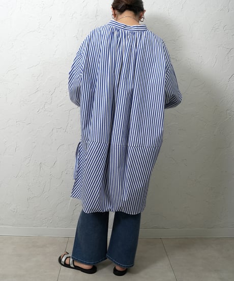 Stripe　skipper　long shirt
