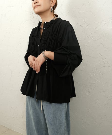 Cotton shirring blouse【残り僅か！】