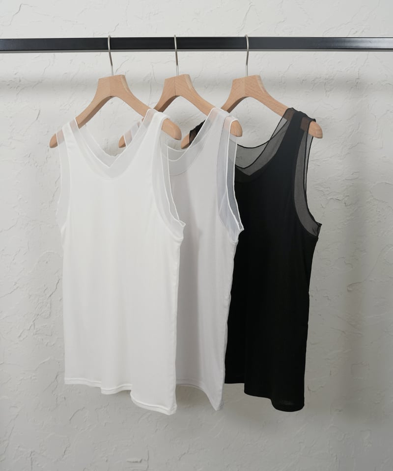再再販！sheer switching tank | select shop Liren