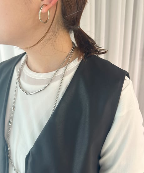 【Sea'ds mara】 Pipe ring earcuff earring Medium シルバーラスト1点