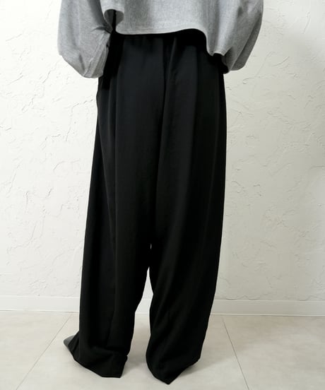 Stretch chiffon volume pants