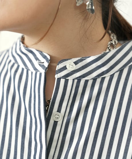 Stripe　skipper　long shirt
