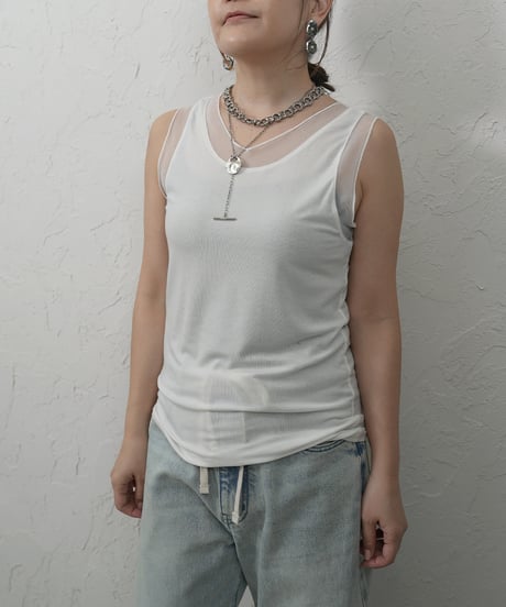 ご予約　再再再販！sheer switching tank