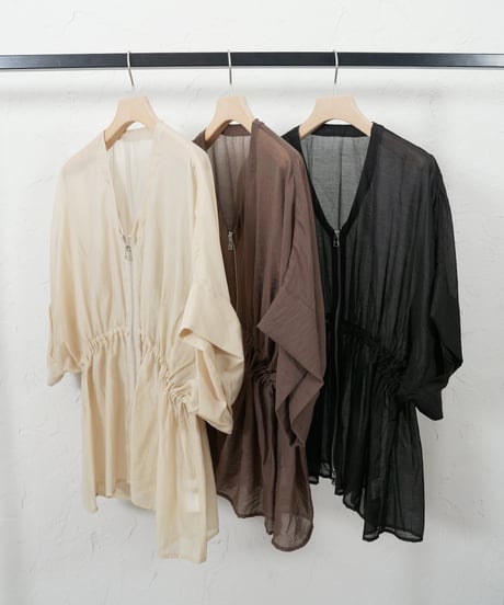 ZIP sheer flare cardigan