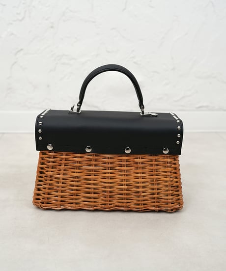 MIRO studs split rattan×leather bag【ラスト1点】
