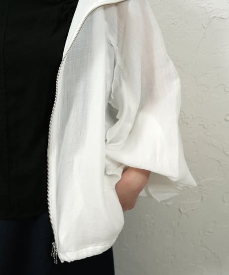 Linen blend frill foodie blouson