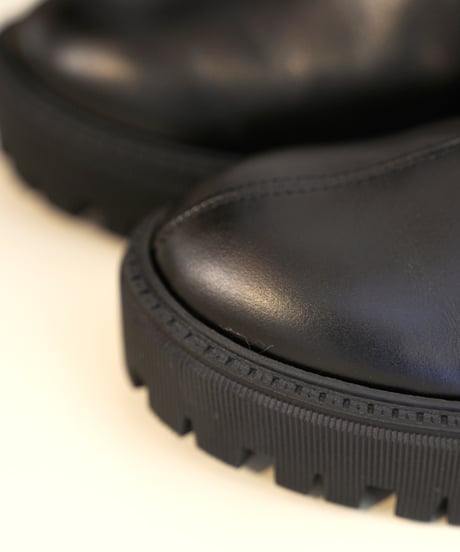 【NOIRS&co】　 Cow leather　back zip side gore boots 60001