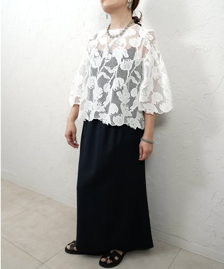 Race flare sleeve blouse【ラスト1点】
