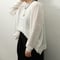 Linen blend sheer logo knit