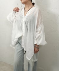 Silk blend washer sheer blouse