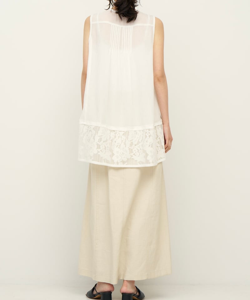 CHIGNON】 ご予約 ｼｱｰﾒｯｼｭ×ﾚｰｽﾁｭﾆｯｸBL | select shop