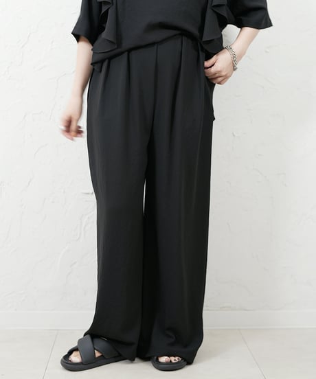 Stretch　georgette relaxpants【beigeラスト1点】