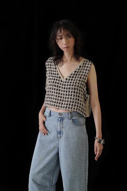 CYAN tokyo】 ご予約 フリンジツイードリブベスト | select shop