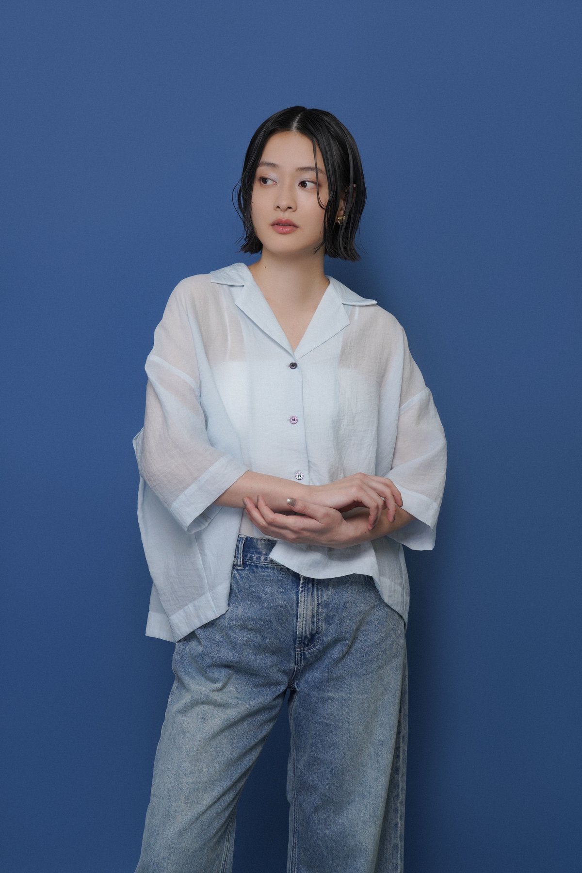 CYAN tokyo】 ご予約 オープンカラーシアーシャツ | select shop Liren