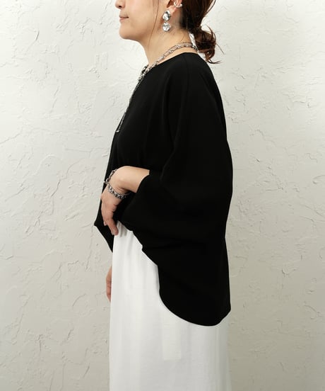 Georgette　poncho　blouse【Charcoalラスト1点】