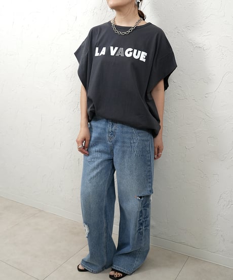 LA VAGUEtuck sleeve Tshirt【残り僅か！】