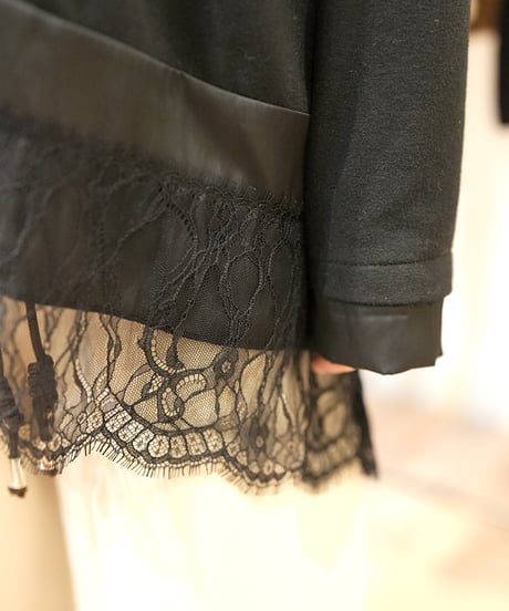 【Lallia Mu】　ご予約  レースヘムハイテンションカットソー