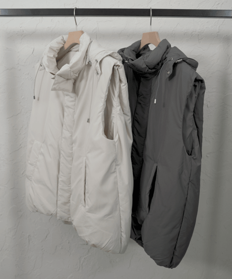 2way hoodie  down vest