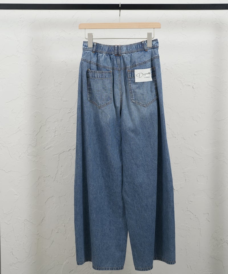 Side tuck linen denim pants【ラスト1点】 | select sho