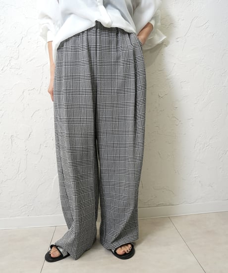【YENN】　ご予約　再販　PLAID TUCK EASY PT