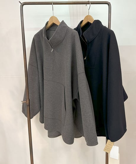 zip up poncho pullover
