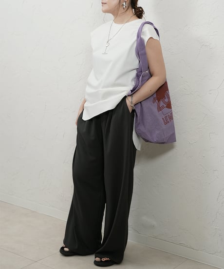 Stretch　georgette relaxpants【beigeラスト1点】