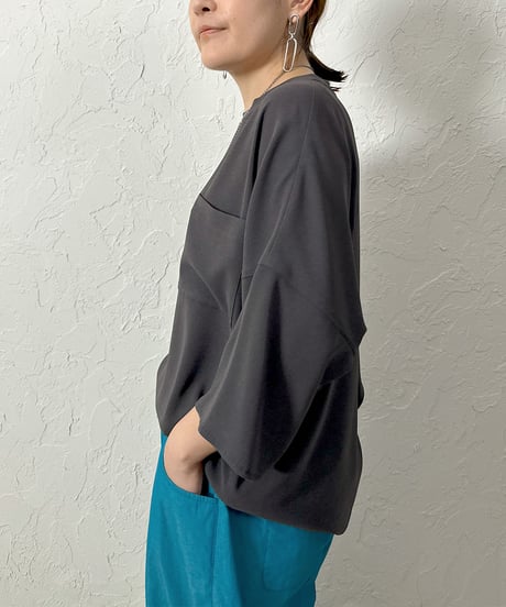 Powder georgette halfsleeve pullover【ラスト1点】