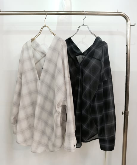 【PASSIONE】　ご予約  シアーコットンチェックVshirt