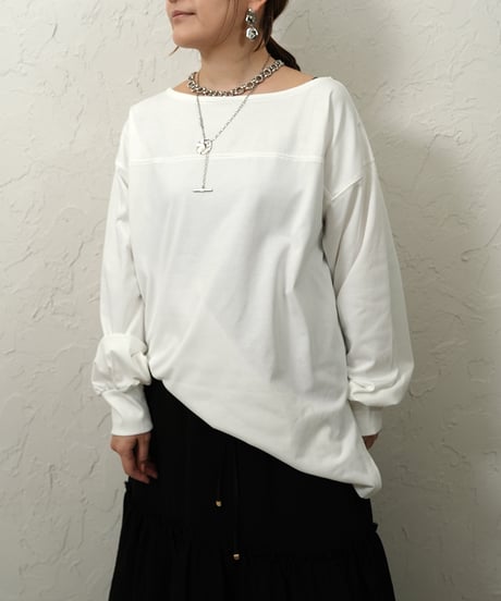 Boat neck　long tee