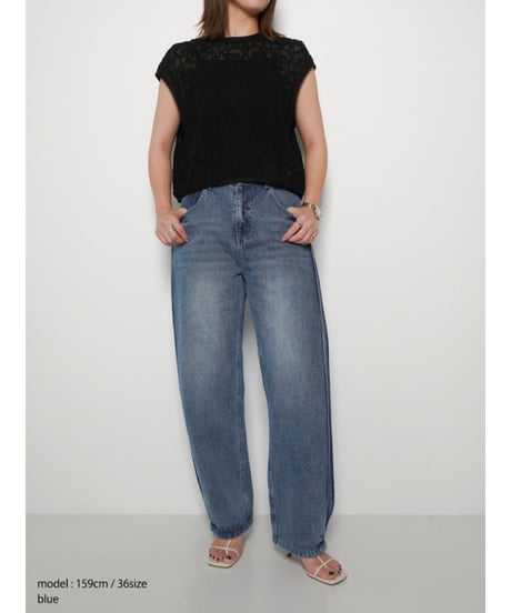 【YENN】再販ご予約  SIDE PLEATED DENIM PT