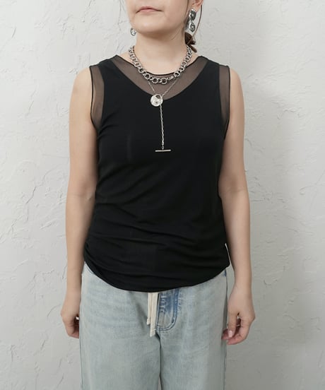 ご予約　再再再販！sheer switching tank