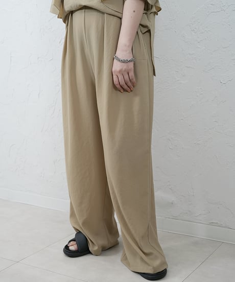 Stretch　georgette relaxpants【beigeラスト1点】