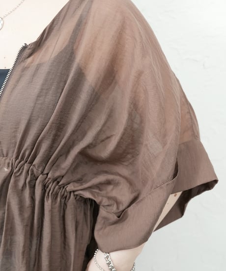 ZIP sheer flare cardigan