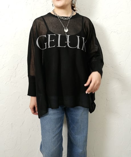 Logo sheer dolman knit 【Whiteラスト2点】