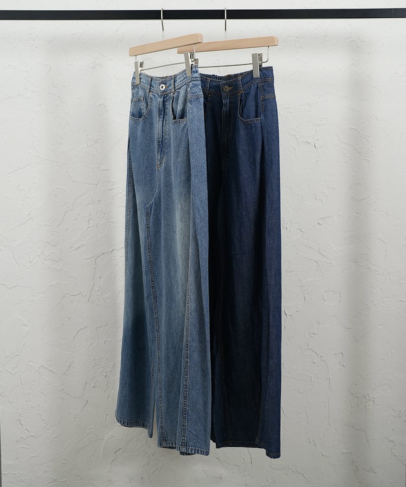 Side tuck linen denim pants【ラスト1点】 | select sho