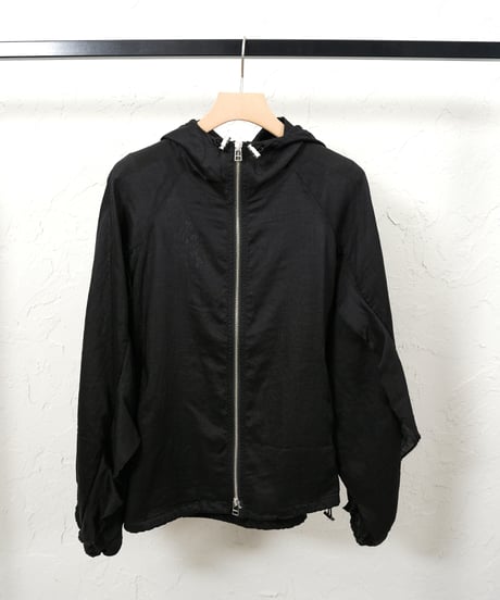 Linen blend frill foodie blouson