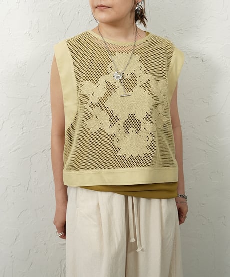 Eyelet race mesh tank【ラスト1点】