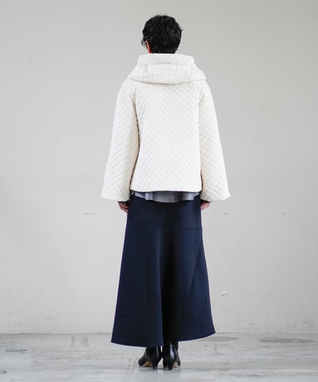 【Lallia Mu】　ご予約  エンボスキルティングジャケットコート