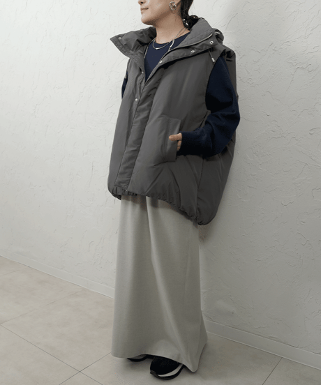 2way hoodie  down vest