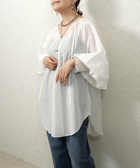 Shirring cuffs　tunic shirt【ラスト2点】